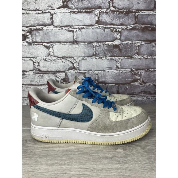 Nike Undefeated x Air Force 1 Low 5 White Leather Grey Suede Shoes Men 10.5M US main image 5